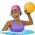 🤽🏾‍♀️ woman playing water polo: medium-dark skin tone display on Facebook